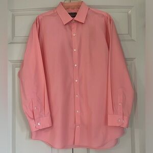 Kenneth Cole Non Iron - Stretch Slim Fit Peach Long Sleeve Button Down, Size 17